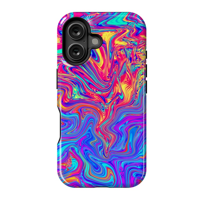 iPhone 16 StrongFit Abstract Colorful Waves by Art Design Works