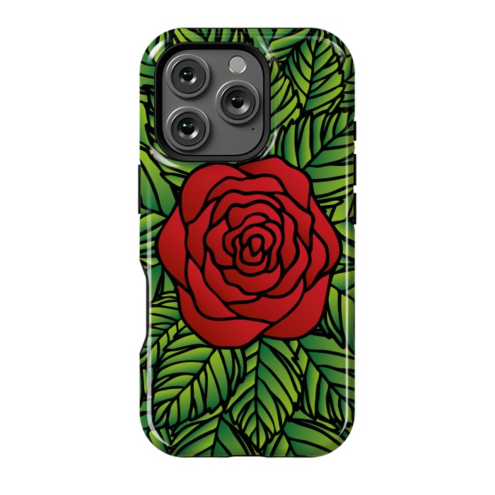 iPhone 16 Pro StrongFit Red Rose by Majoih