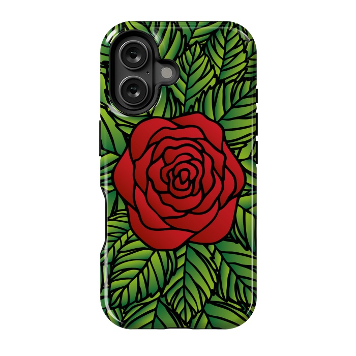 iPhone 16 StrongFit Red Rose by Majoih