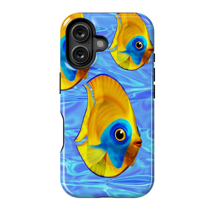 iPhone 16 StrongFit Fish 3D Cute Tropical Cutie on Clear Blue Ocean Water  by BluedarkArt