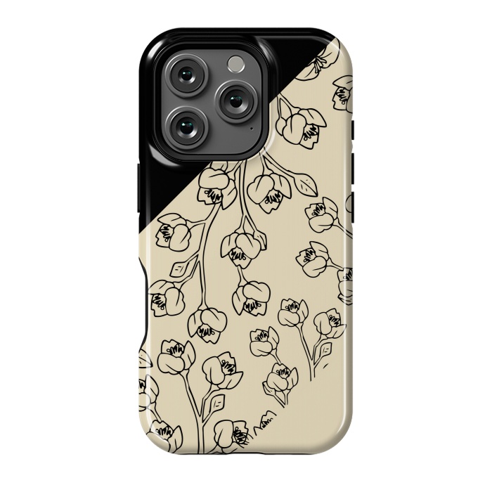 iPhone 16 Pro StrongFit floral offwhite pattern by MALLIKA