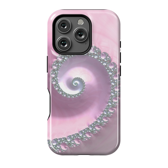 iPhone 16 Pro StrongFit Pink Pastel Fractal Swirl by Andrea Haase