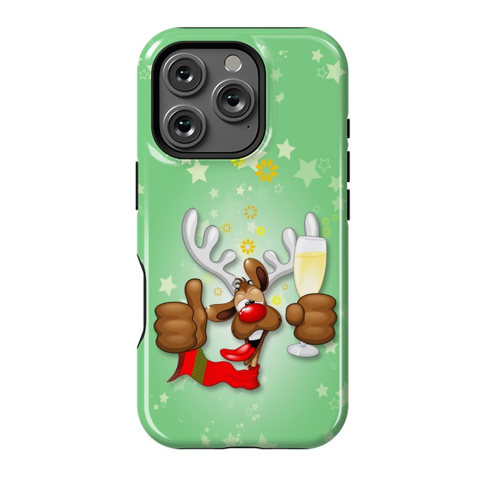 iPhone 16 Pro StrongFit Reindeer Drunk Funny Christmas Character by BluedarkArt