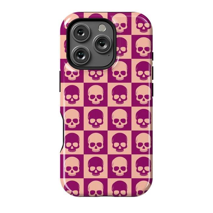 iPhone 16 Pro StrongFit Checkered Skulls Pattern II by Art Design Works