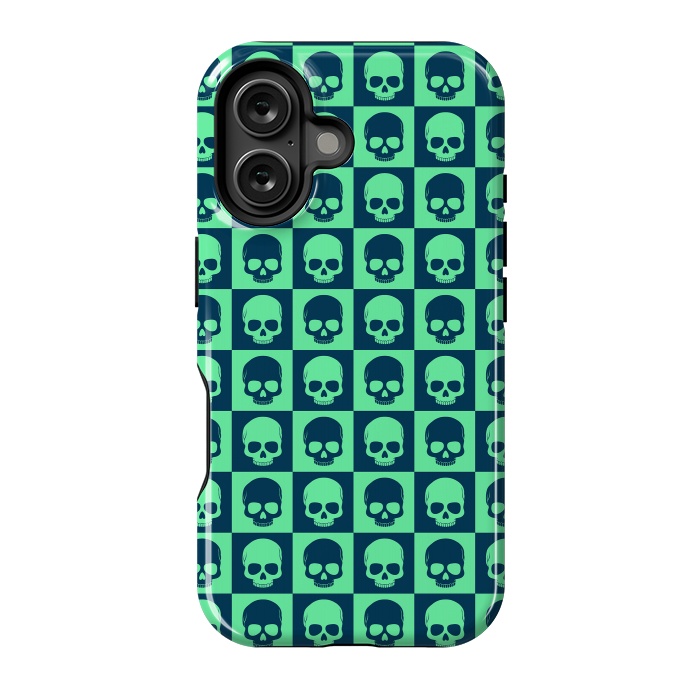 iPhone 16 StrongFit Checkered Skulls Pattern III by Art Design Works