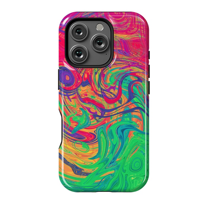 iPhone 16 Pro StrongFit Abstract Multicolored Waves by Art Design Works