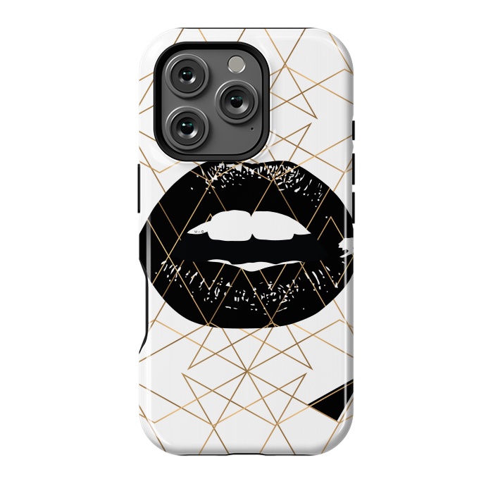 iPhone 16 Pro StrongFit GOLD LIPS by W-Geometrics