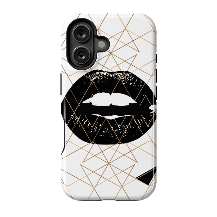 iPhone 16 StrongFit GOLD LIPS by W-Geometrics