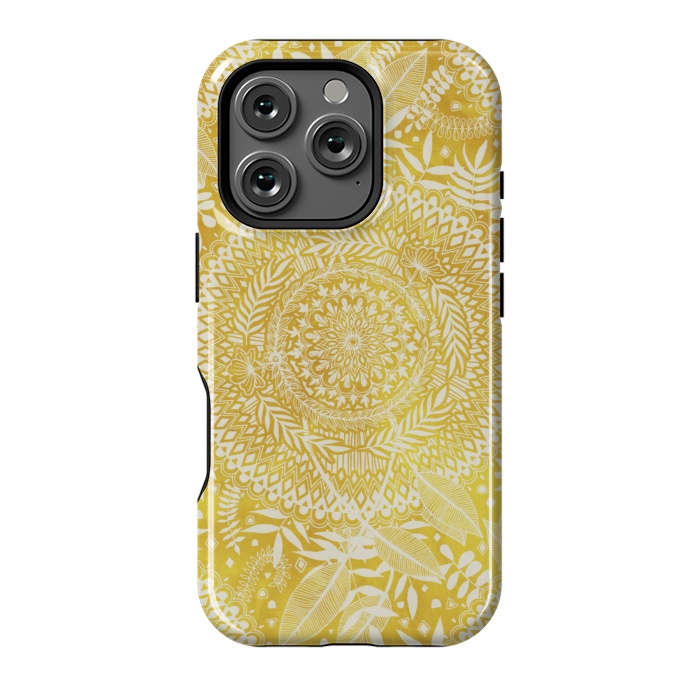 iPhone 16 Pro StrongFit Medallion Pattern in Mustard and Cream by Micklyn Le Feuvre