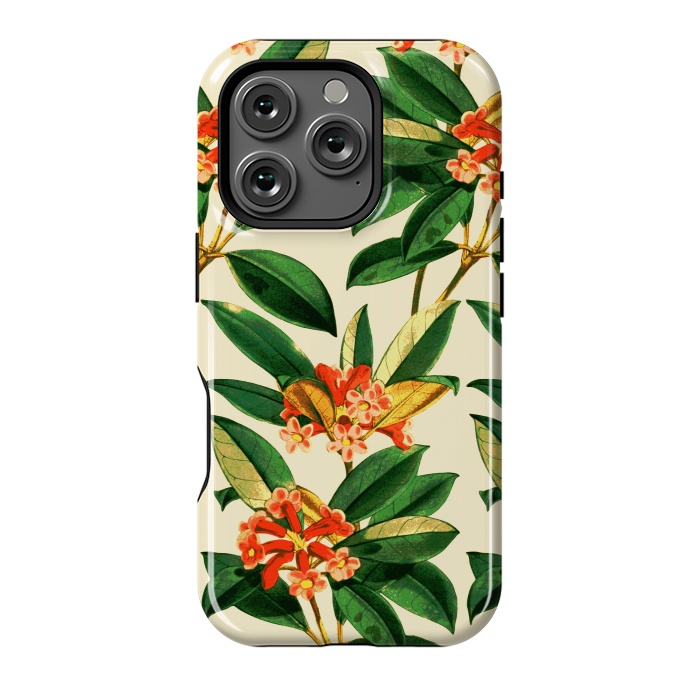 iPhone 16 Pro StrongFit Orange Flower Pattern by Zala Farah