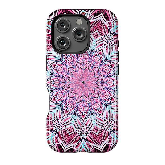 iPhone 16 Pro StrongFit Berry Pink Detailed Mandala by Micklyn Le Feuvre