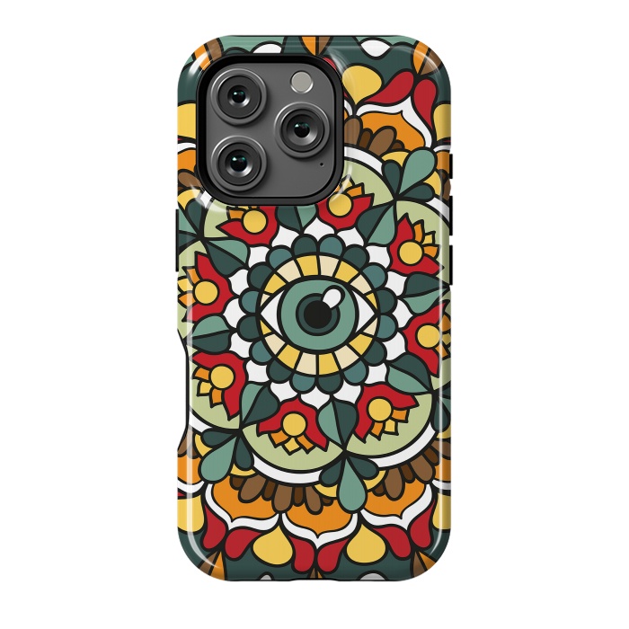 iPhone 16 Pro StrongFit Green Eye Mandala by Majoih