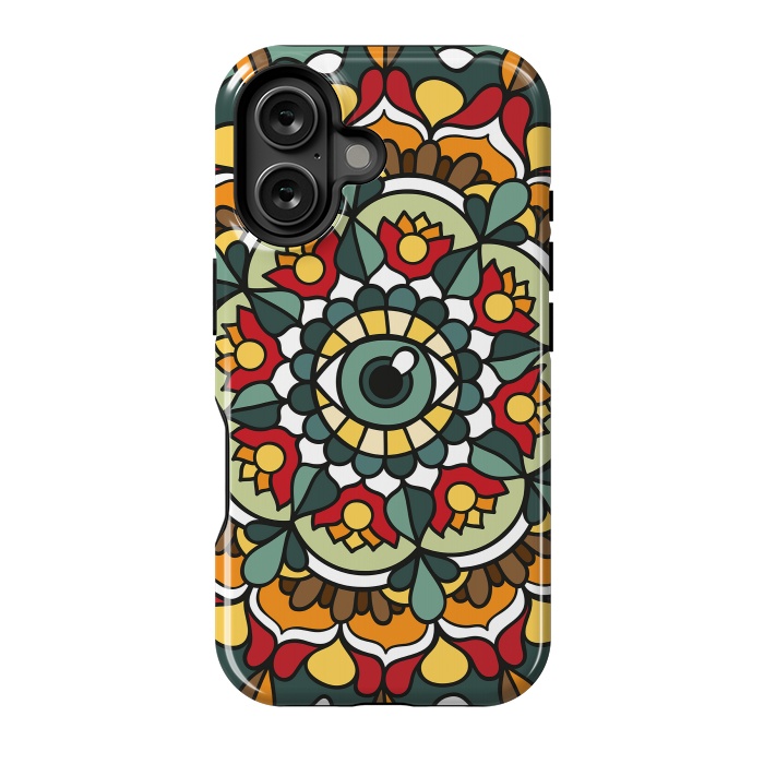 iPhone 16 StrongFit Green Eye Mandala by Majoih