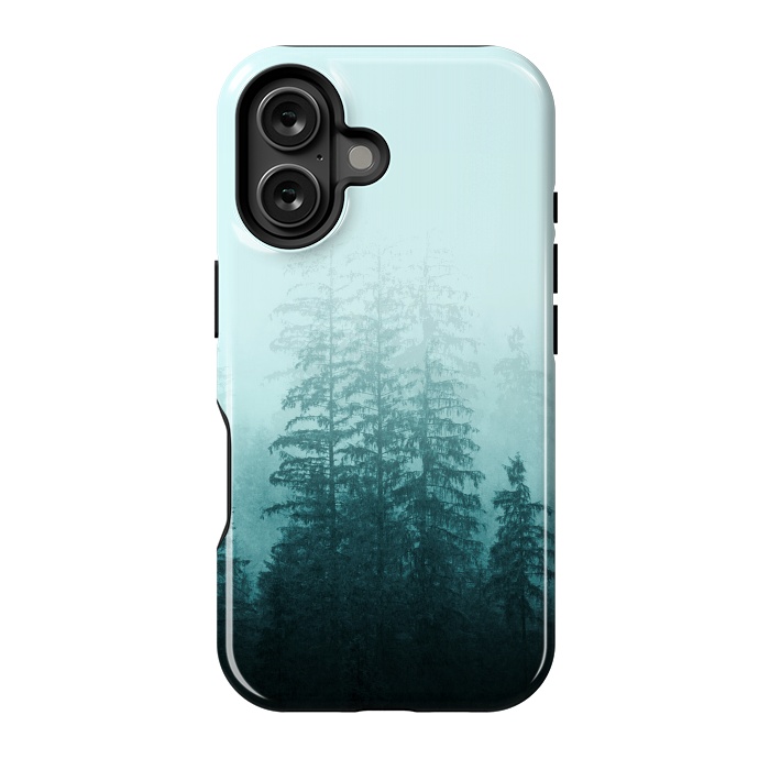 iPhone 16 StrongFit Blue Coniferous Forest by Creativeaxle