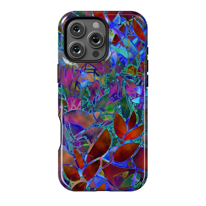 iPhone 16 Pro Max StrongFit Floral Abstract Stained Glass G174 by Medusa GraphicArt