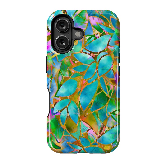 iPhone 16 StrongFit Floral Abstract Stained Glass G265  by Medusa GraphicArt