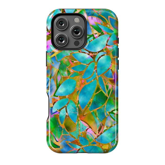 iPhone 16 Pro Max StrongFit Floral Abstract Stained Glass G265  by Medusa GraphicArt