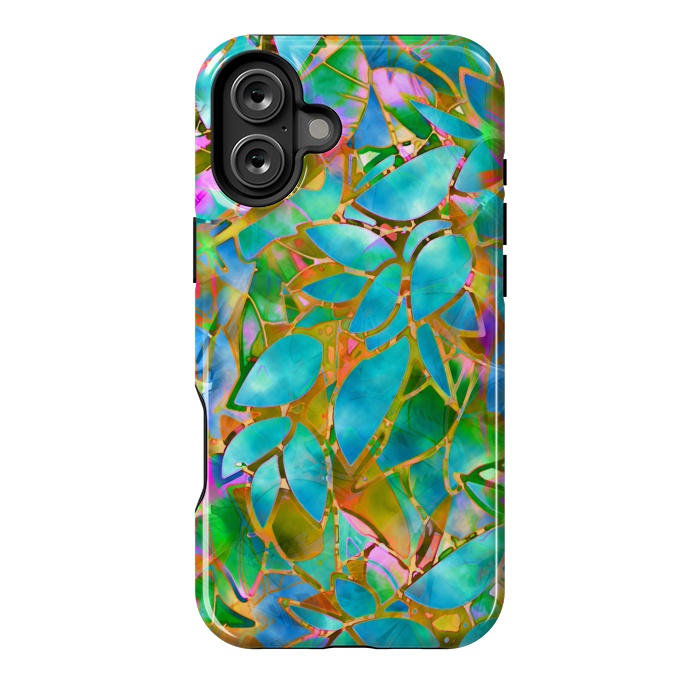 iPhone 16 Plus StrongFit Floral Abstract Stained Glass G265  by Medusa GraphicArt