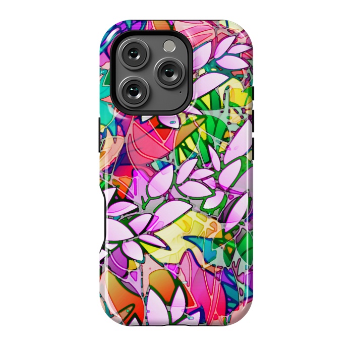 iPhone 16 Pro StrongFit Grunge Art Floral Abstract G130  by Medusa GraphicArt