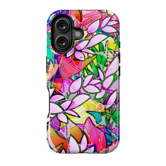 iPhone 16 StrongFit Grunge Art Floral Abstract G130  by Medusa GraphicArt