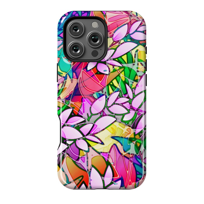 iPhone 16 Pro Max StrongFit Grunge Art Floral Abstract G130  by Medusa GraphicArt