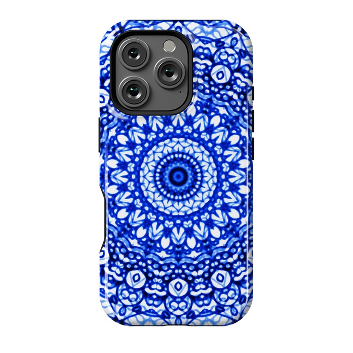 iPhone 16 Pro StrongFit Blue Mandala Mehndi Style G403  by Medusa GraphicArt