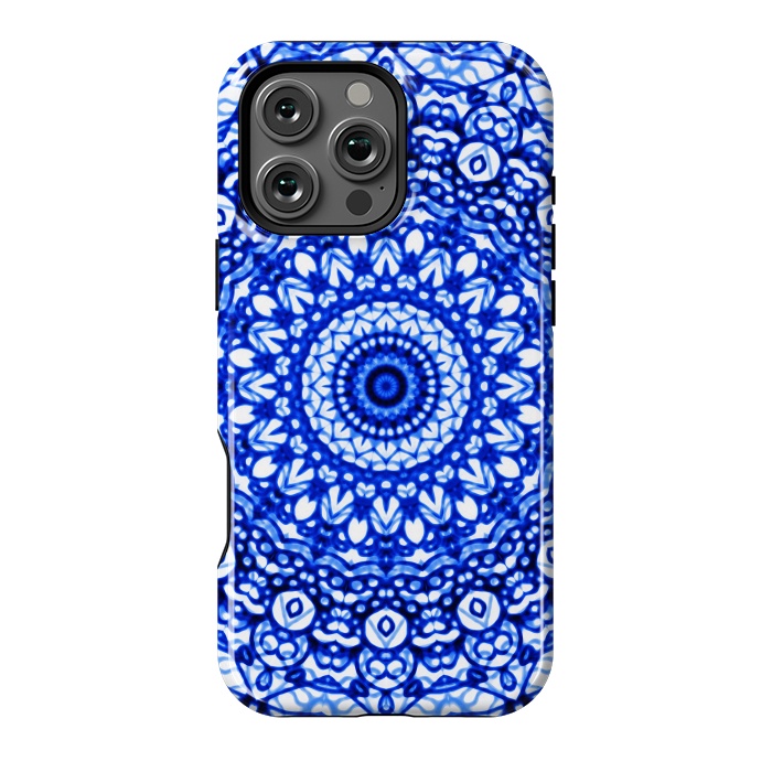 iPhone 16 Pro Max StrongFit Blue Mandala Mehndi Style G403  by Medusa GraphicArt