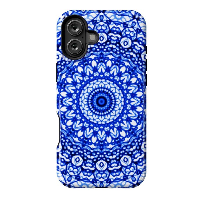 iPhone 16 Plus StrongFit Blue Mandala Mehndi Style G403  by Medusa GraphicArt