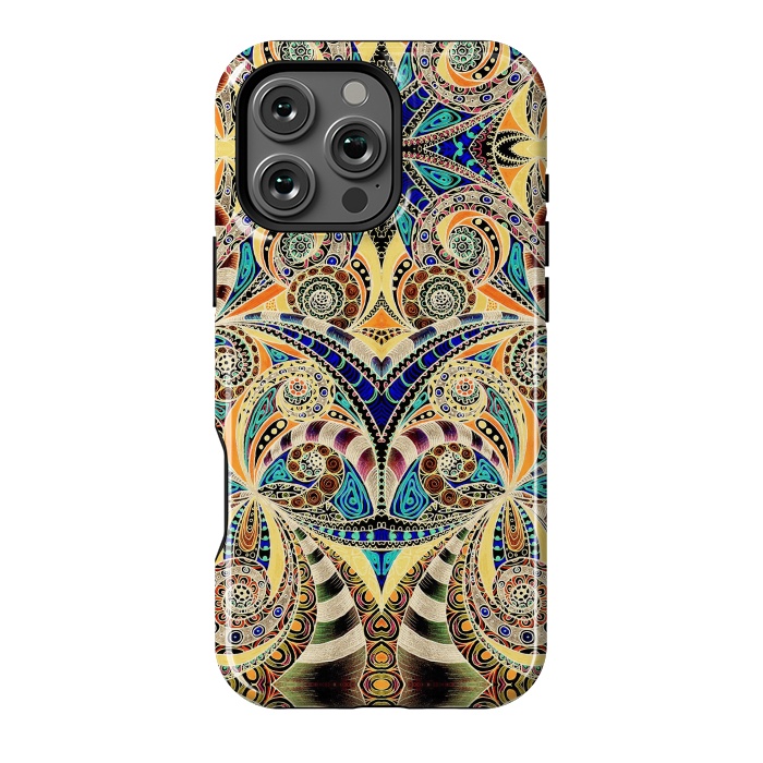 iPhone 16 Pro Max StrongFit Drawing Floral Zentangle G240 by Medusa GraphicArt