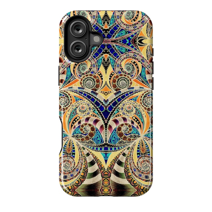 iPhone 16 Plus StrongFit Drawing Floral Zentangle G240 by Medusa GraphicArt