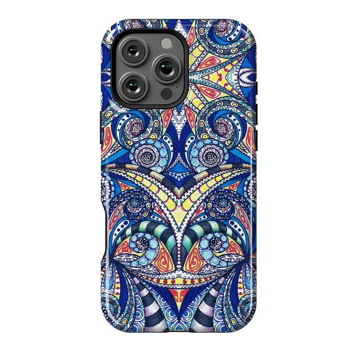 iPhone 16 Pro Max StrongFit Drawing Floral Zentangle G7B by Medusa GraphicArt