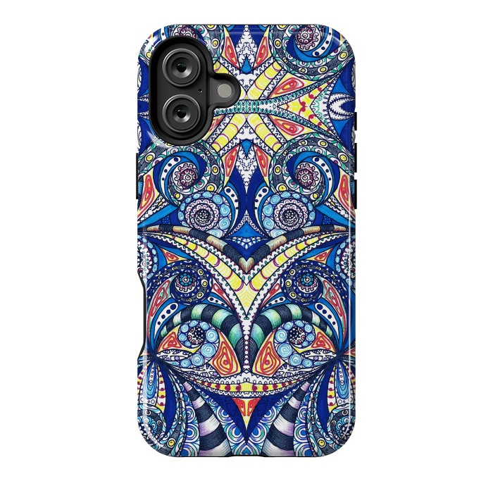 iPhone 16 Plus StrongFit Drawing Floral Zentangle G7B by Medusa GraphicArt