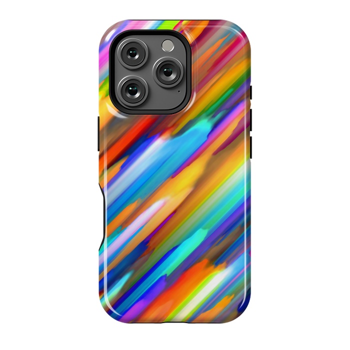 iPhone 16 Pro StrongFit Colorful digital art splashing G391 by Medusa GraphicArt