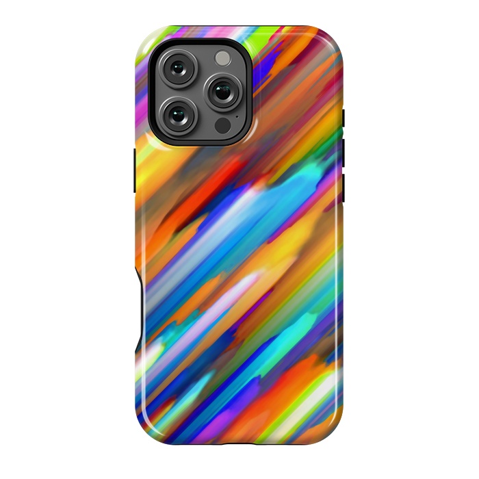 iPhone 16 Pro Max StrongFit Colorful digital art splashing G391 by Medusa GraphicArt