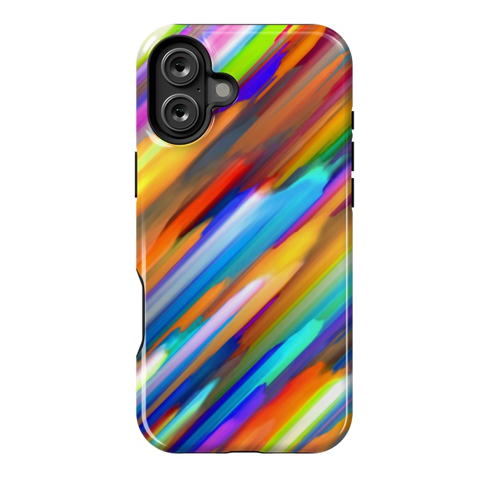 iPhone 16 Plus StrongFit Colorful digital art splashing G391 by Medusa GraphicArt