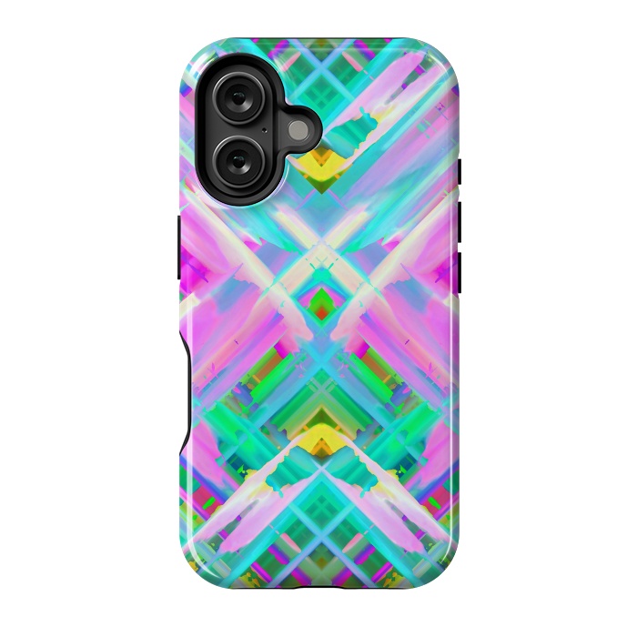 iPhone 16 StrongFit Colorful digital art splashing G473 by Medusa GraphicArt