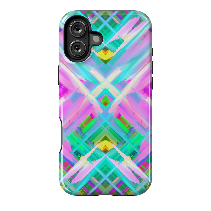 iPhone 16 Plus StrongFit Colorful digital art splashing G473 by Medusa GraphicArt