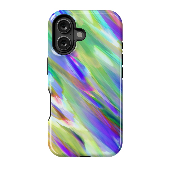 iPhone 16 StrongFit Colorful digital art splashing G401 by Medusa GraphicArt