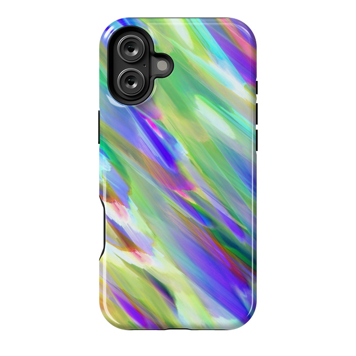 iPhone 16 Plus StrongFit Colorful digital art splashing G401 by Medusa GraphicArt