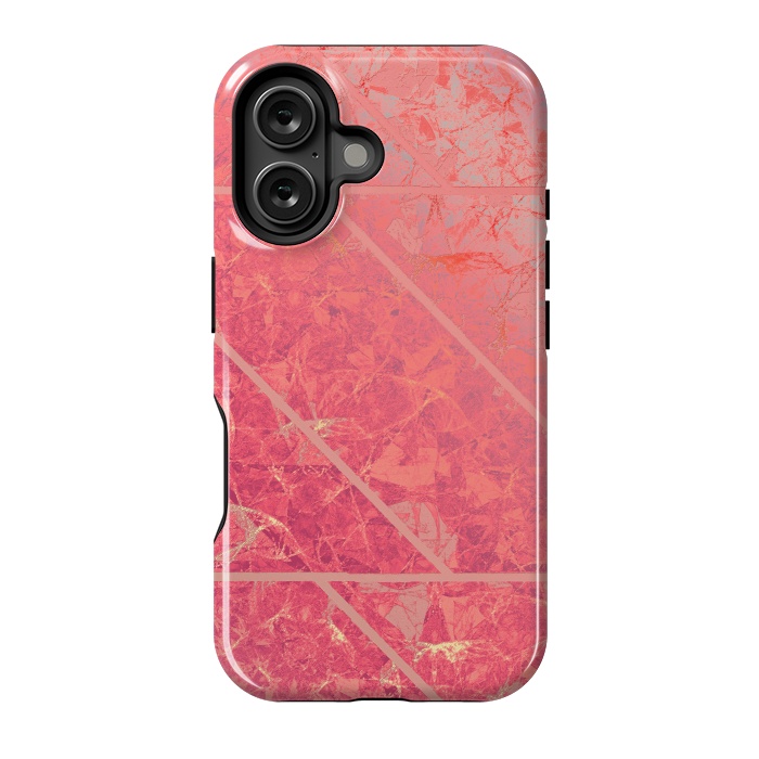 iPhone 16 StrongFit Pink Marble Texture G281 by Medusa GraphicArt