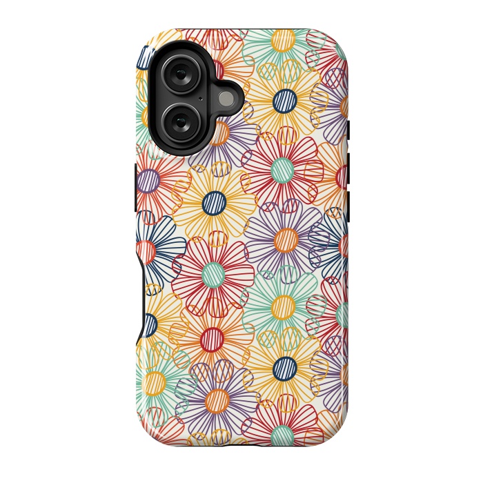 iPhone 16 StrongFit RAINBOW FLORAL by TracyLucy Designs