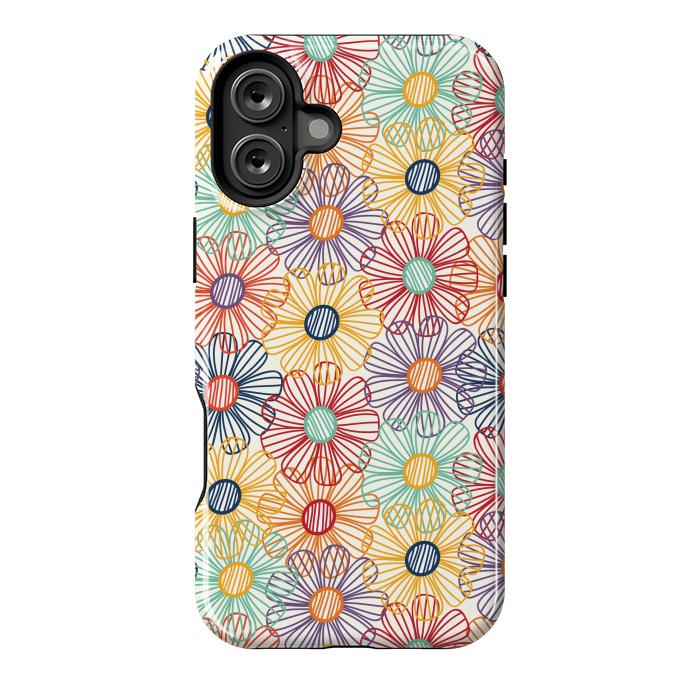 iPhone 16 Plus StrongFit RAINBOW FLORAL by TracyLucy Designs