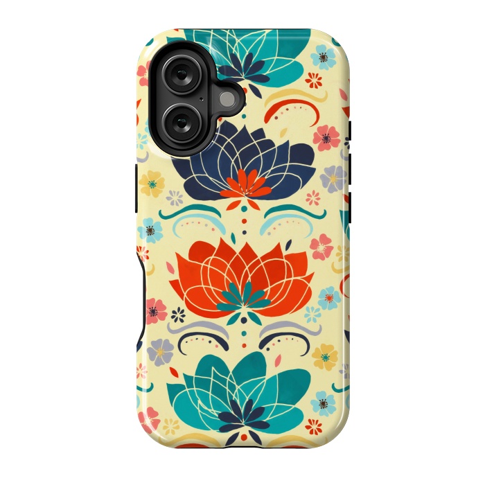 iPhone 16 StrongFit 1960s Hippie Floral  by Tigatiga