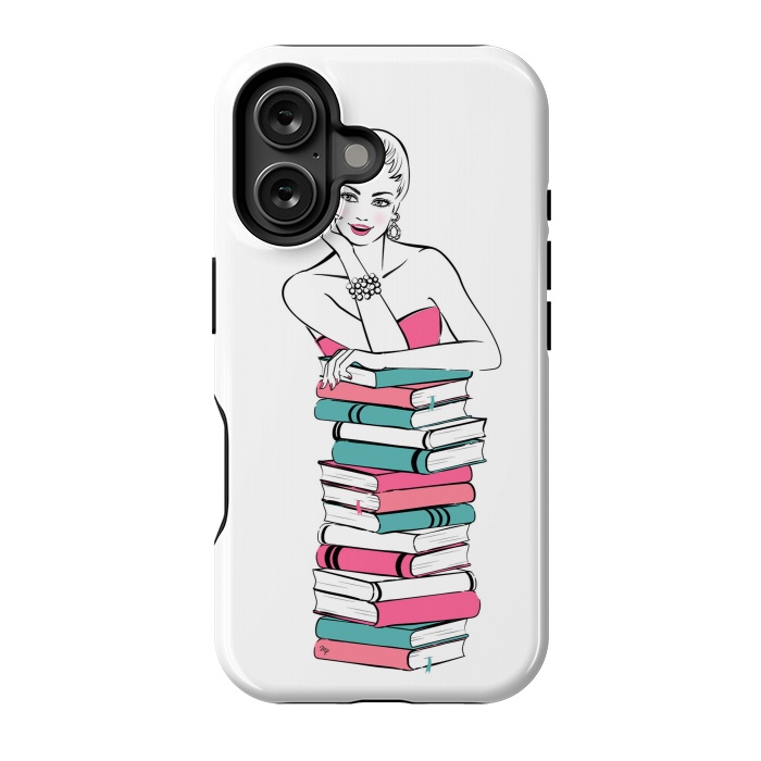 iPhone 16 StrongFit Lady Bookworm by Martina