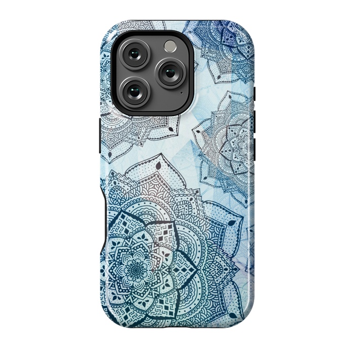 iPhone 16 Pro StrongFit Blue mandalas by Jms