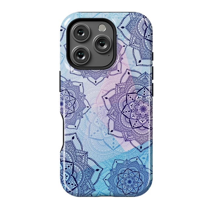 iPhone 16 Pro StrongFit Blue purple mandalas by Jms