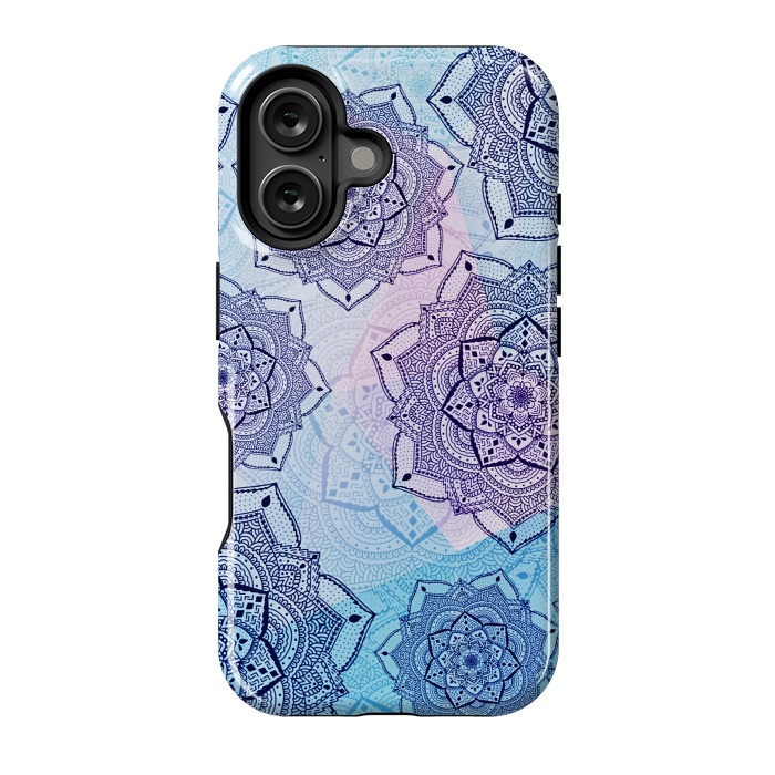 iPhone 16 StrongFit Blue purple mandalas by Jms