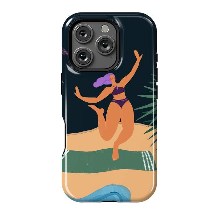 iPhone 16 Pro StrongFit Eve - Dancing Girl at Tropical Jungle Beach by  Utart