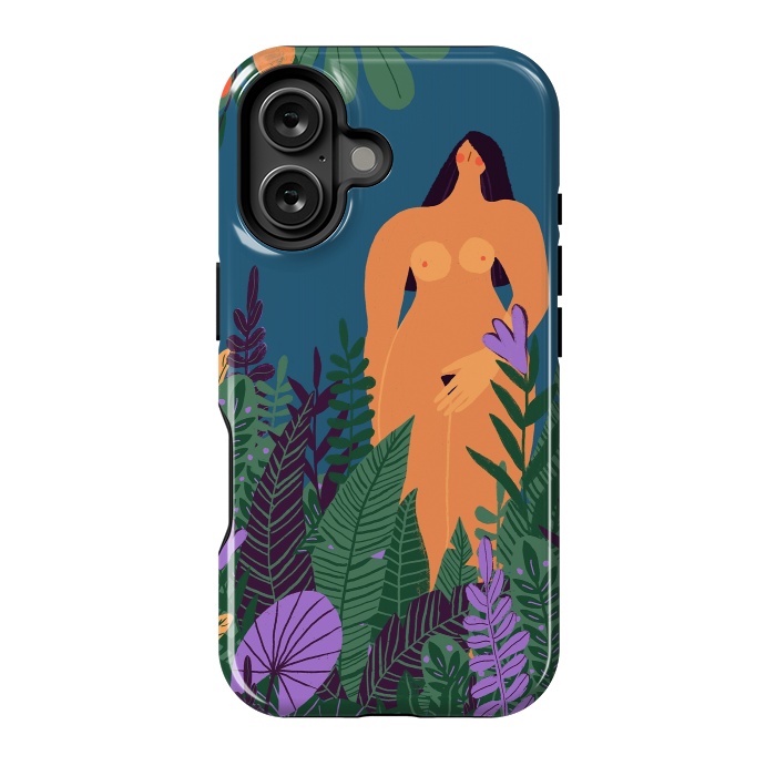 iPhone 16 StrongFit Eve - Nude Woman in Tropical Jungle by  Utart