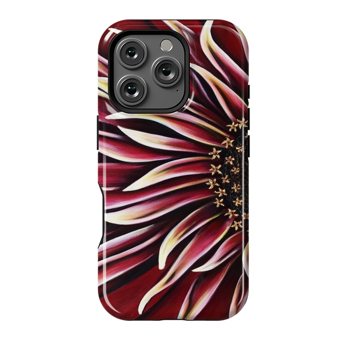 iPhone 16 Pro StrongFit Wild Red Zinnia by Denise Cassidy Wood